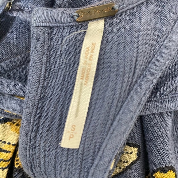 Free People Lace-Up Floral Racerback Swing Dress Women’s Small Boho Whimsical - Picture 13 of 16